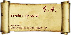 Izsáki Arnold névjegykártya